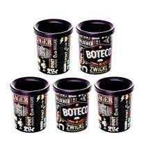 Kit 5 Porta Latinha Térmico 350ml Lettering p/ Bar e Boteco