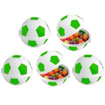 Kit 5 Porta Mix Bola de Futebol Pote Doces Lembrancinha Bola de Futebol Verde