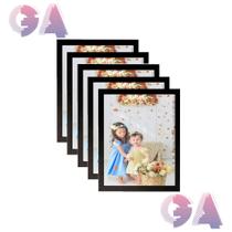 Kit 5 Porta Retrato 20x25 Moldura Preto Para Fotos e Decoração