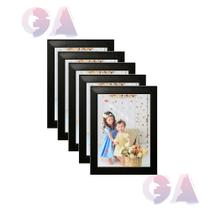 Kit 5 Porta Retratos 13x18 Moldura Preta Para Fotos e Decoração