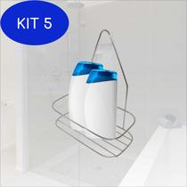 Kit 5 Porta Shampoo Sabonete Banheiro Cromado - Alpif Aramados