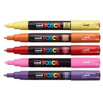 Kit 5 Posca PC-1M Amarelo Laranja Cl. Vermelho Rosa Violeta Kit 5 Posca PC-1M Amarelo Laranja Cl. Vermelho Rosa Violeta