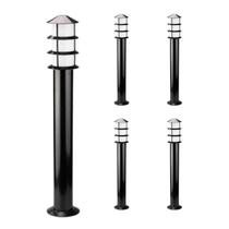 Kit 5 Poste Jardim Balizador Oriental Prova D'água Externo Germany 8375110 75cm Preto E27