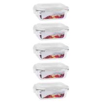 Kit 5 Pote De 1520ML Com Tampa Trava Hermética Para Alimentos