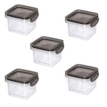 Kit 5 Pote de Alimentos Multiuso Trava Mais Quadrado 380ML