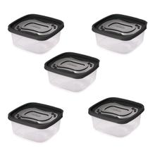 Kit 5 Pote de Alimentos Quadrado Com Tampa 1,1L Transparente Kit 5 Pote de Alimentos Quadrado Com Tampa 1,1L Transparente