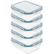 Kit 5 Pote de Vidro com Tampa Hermética 1,5L 22x16,4x6,6