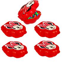 Kit 5 Pote Doces Minnie Vermelho Lembrancinha Festa Infantil