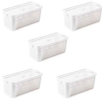 Kit 5 Pote Hermético Slim 4.225ml Branco 34,5x31,5x13cm