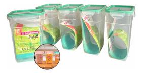 Kit 5 Pote Multiuso Freshy Plástico Freezer Sanremo Sr1760 1,4 L