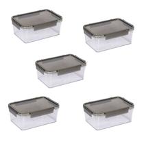 Kit 5 Pote Organizador de Alimentos Hermético 1,6 L C/ Tampa Kit 5 Pote Organizador de Alimentos Hermético 1,6 L C/ Tampa