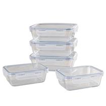 Kit 5 Pote Vidro Hermético 1040ml Organizador Forno Frezeer Kit 5 Pote Vidro Hermético 1040ml Organizador Forno Frezeer