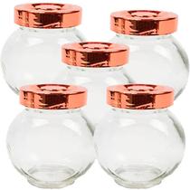 Kit 5 Potes 180ml Vidro Potinho Porta Temperos e Condimentos Top de Linha!