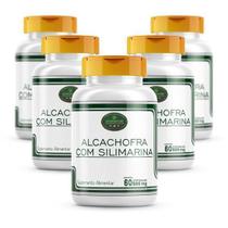 Kit 5 Potes Alcachofra E Silimarina Cápsulas 500Mg Premium