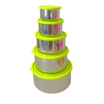 Kit 5 Potes Aluminio Redondo Com Tampa Plástico 500ml a 6L