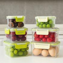 Kit 5 Potes Armazenar Empilhável Conserva Plástico Cesto Cozinha Alimentos Recipiente Organizador