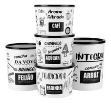 Kit 5 Potes Arroz Feijao Cafe Acucar Vedacao Bpa Free Kit 5 Potes Arroz Feijao Cafe Acucar Vedacao Bpa Free