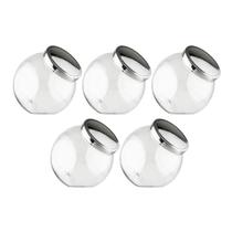 Kit 5 Potes Baleiro 1l Porta Mantimentos Doce Tampa De Rosca