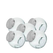 Kit 5 Potes Baleiro Vidro Porta Mantimentos 2,2L Home&Co