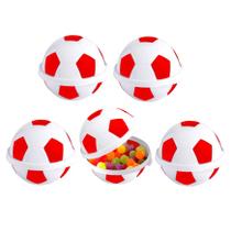 Kit 5 Potes Bolas de Futebol para Lembrança de Aniversário Tricolor Vermelho