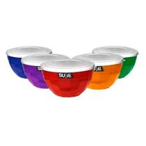 Kit 5 Potes Bowls Colorido Ps Acrílico 800ml