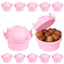 Kit 5 Potes de Doces e Decoração Festa Infantil de Coroa Rosa Kit 5 Potes de Doces e Decoração Festa Infantil de Coroa Rosa