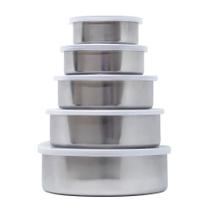 Kit 5 Potes De Inox Com Tampa Plástica Tigelas Organizadoras Dolce Home