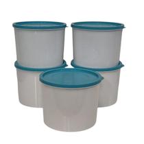 Kit 5 Potes De Mantimentos Em Plástico Decorado C/ Frases Kit 5 Potes De Mantimentos Em Plástico Decorado C/ Frases