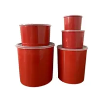 Kit 5 Potes de Mantimentos Plástico Decorado