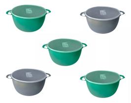 Kit 5 Potes De Plástico 500 Ml Com Tampa Comida Mb Kit Barato