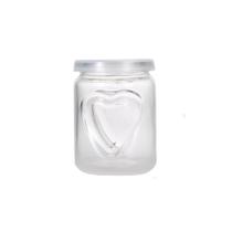 Kit 5 Potes de Vidro 150ml Coração com Tampa Plástica Tempero e Geleia Kit 5 Potes de Vidro 150ml Coração com Tampa Plástica Tempero e Geleia