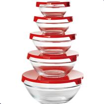 Kit 5 Potes de Vidro com Tampa Hermética Armazenamento de Alimentos Kit 5 Potes de Vidro com Tampa Hermética Armazenamento de Alimentos