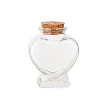 Kit 5 Potes de Vidro Coração 50ml com Rolha para Lembrancinhas