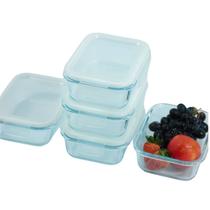 Kit 5 Potes De Vidro Hermético 370ml Marmita Com Tampa