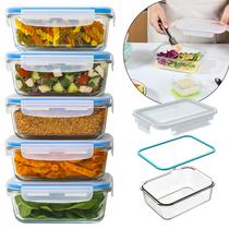 Kit 5 Potes De Vidro Hermético Com Travas Na Tampa Marmita 640ml Linha Premium Kit 5 Potes De Vidro Hermético Com Travas Na Tampa Marmita 640ml Linha Premium