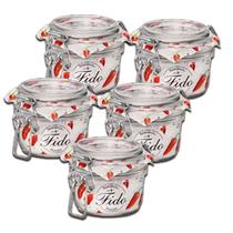 KIT 5 Potes de Vidro Hermético Original FIDO Terrina 125 ml 80 mm Multiuso KIT 5 Potes de Vidro Hermético Original FIDO Terrina 125 ml 80 mm Multiuso