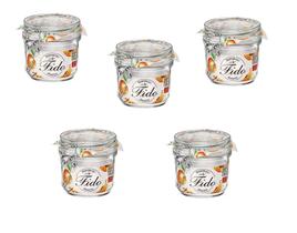 Kit 5 Potes de Vidro Hermético Original FIDO Terrina 350 ml Ø 98,4 mm Multiuso
