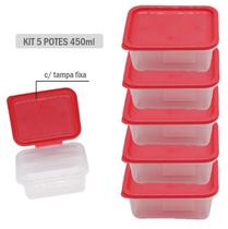 Kit 5 Potes Duo de Plástico 450ml