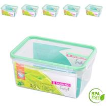 Kit 5 Potes Empilhaveis Para Alimentos Organizador de Geladeira Cozinha Frutas