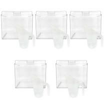 Kit 5 Potes Grãos Quadrado com Tampa 3,3l + Conchas 300ml
