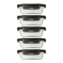 Kit 5 Potes Herméticos de Aço Inox 650ml