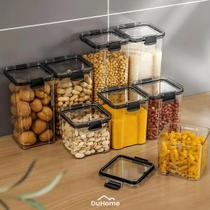 Kit 5 Potes Herméticos Empilhaveis Com Tampa Para Mantimentos Protege Alimentos Frescos DUHOME