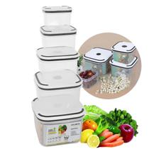 Kit 5 Potes Herméticos Plástico 350ml A 2300ml Tampa Vedação