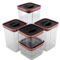 Kit 5 Potes Herméticos Profissional E Organização - Premium Kit 5 Potes Herméticos Profissional E Organização - Premium