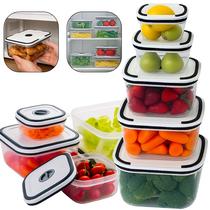 Kit 5 Potes Herméticos Transparentes Para Frezzer E Microondas Linha Premium