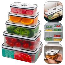 Kit 5 Potes Herméticos Transparentes Para Frezzer E Microondas Linha Premium