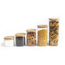 Kit 5 Potes Mantimento Quad Flex 600/800/1100/1400/1900ml Oikos Kit 5 Potes Mantimento Quad Flex 600/800/1100/1400/1900ml Oikos