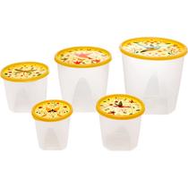 Kit 5 Potes Mantimentos Bpa Free Anti Vazamento Garden - Jaguar Plasticos