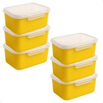 Kit 5 Potes Marmita Fitness 750ml com Trava Lateral Para Microondas Geladeira Dieta e Almoço Kit 5 Potes Marmita Fitness 750ml com Trava Lateral Para Microondas Geladeira Dieta e Almoço