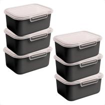 Kit 5 Potes Marmita Fitness 750ml com Trava Lateral Para Microondas Geladeira Dieta e Almoço Kit 5 Potes Marmita Fitness 750ml com Trava Lateral Para Microondas Geladeira Dieta e Almoço